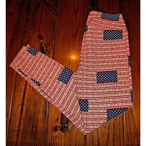LuLaRoe Leggings size OS One Size States Patriotic Americana BNWT Red/White/Blue